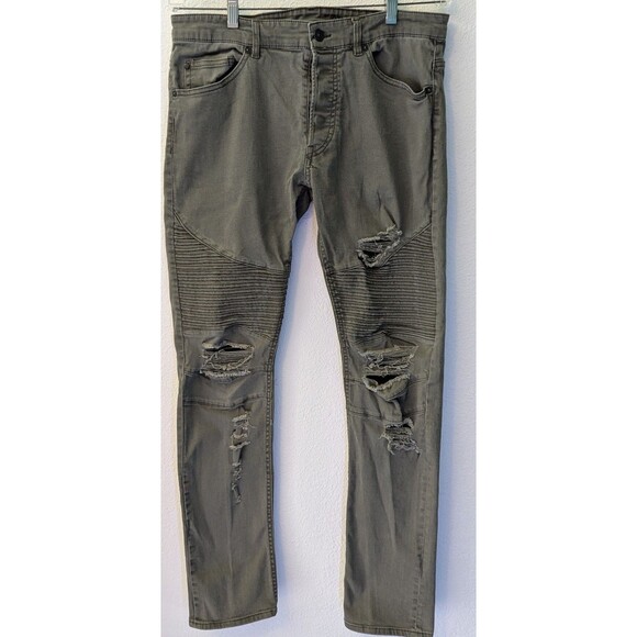 H&M Divided Men's Skinny Fit Gray Denim Pants Size 34 (34x32) (725m) - Picture 1 of 3